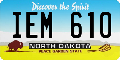 ND license plate IEM610
