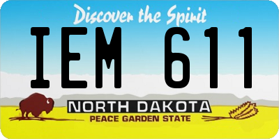 ND license plate IEM611