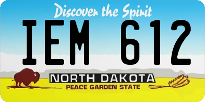 ND license plate IEM612
