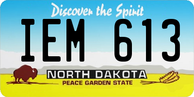 ND license plate IEM613