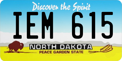 ND license plate IEM615
