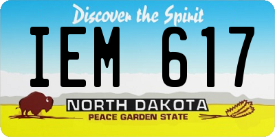 ND license plate IEM617