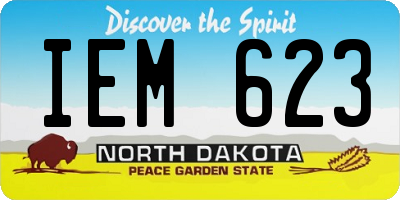 ND license plate IEM623