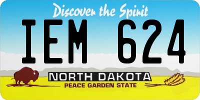 ND license plate IEM624