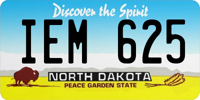 ND license plate IEM625