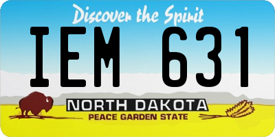 ND license plate IEM631