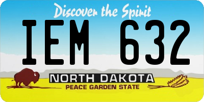 ND license plate IEM632