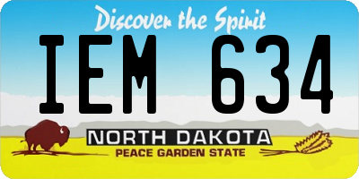 ND license plate IEM634