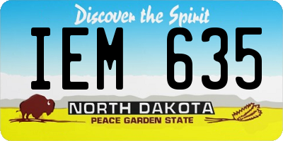 ND license plate IEM635