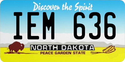ND license plate IEM636