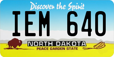 ND license plate IEM640