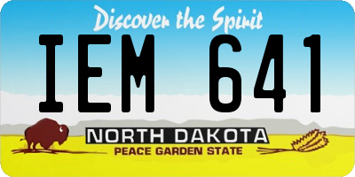 ND license plate IEM641