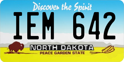 ND license plate IEM642