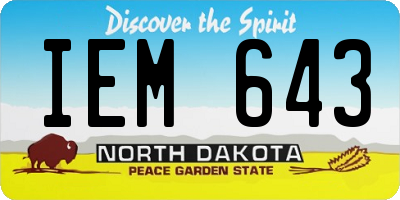 ND license plate IEM643