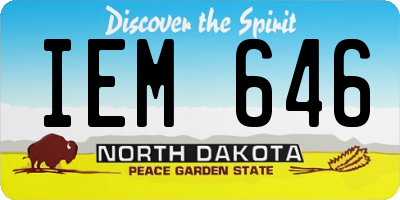 ND license plate IEM646