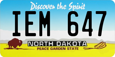 ND license plate IEM647