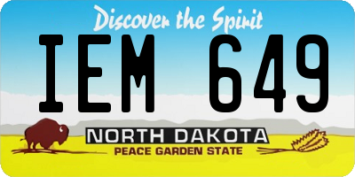 ND license plate IEM649
