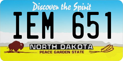 ND license plate IEM651