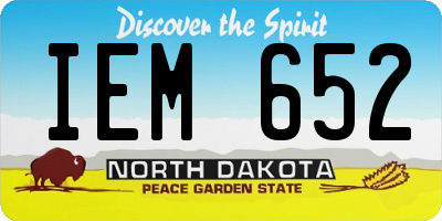 ND license plate IEM652