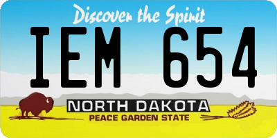 ND license plate IEM654