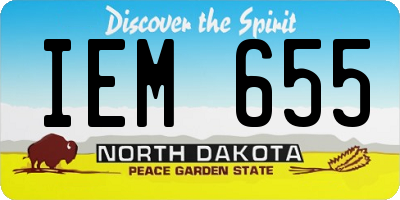 ND license plate IEM655