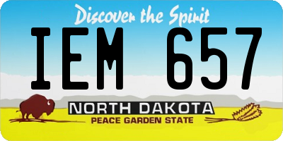 ND license plate IEM657