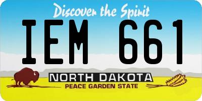 ND license plate IEM661