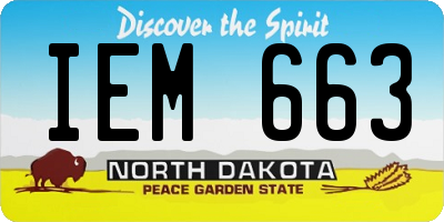 ND license plate IEM663