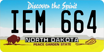 ND license plate IEM664