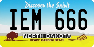 ND license plate IEM666