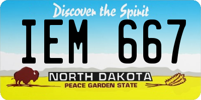 ND license plate IEM667