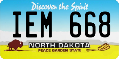 ND license plate IEM668