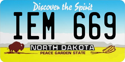 ND license plate IEM669