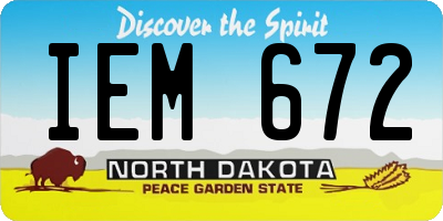 ND license plate IEM672