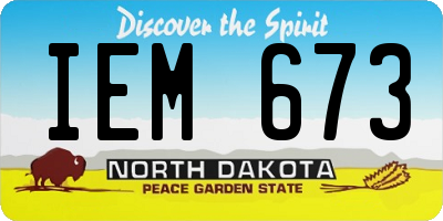 ND license plate IEM673