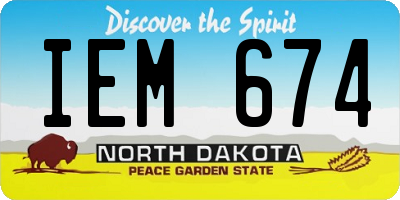 ND license plate IEM674