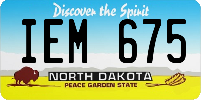 ND license plate IEM675