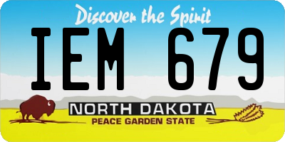 ND license plate IEM679