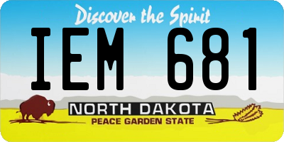 ND license plate IEM681