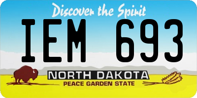 ND license plate IEM693