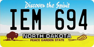 ND license plate IEM694