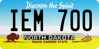 ND license plate IEM700