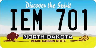 ND license plate IEM701