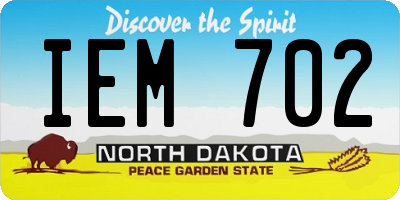 ND license plate IEM702