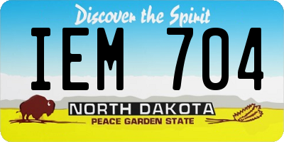 ND license plate IEM704