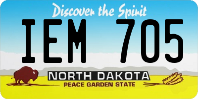 ND license plate IEM705
