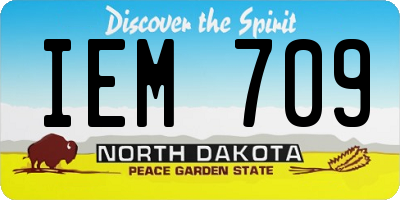 ND license plate IEM709