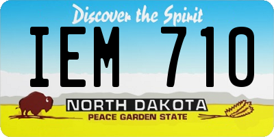 ND license plate IEM710
