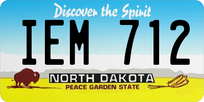 ND license plate IEM712