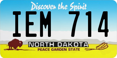ND license plate IEM714
